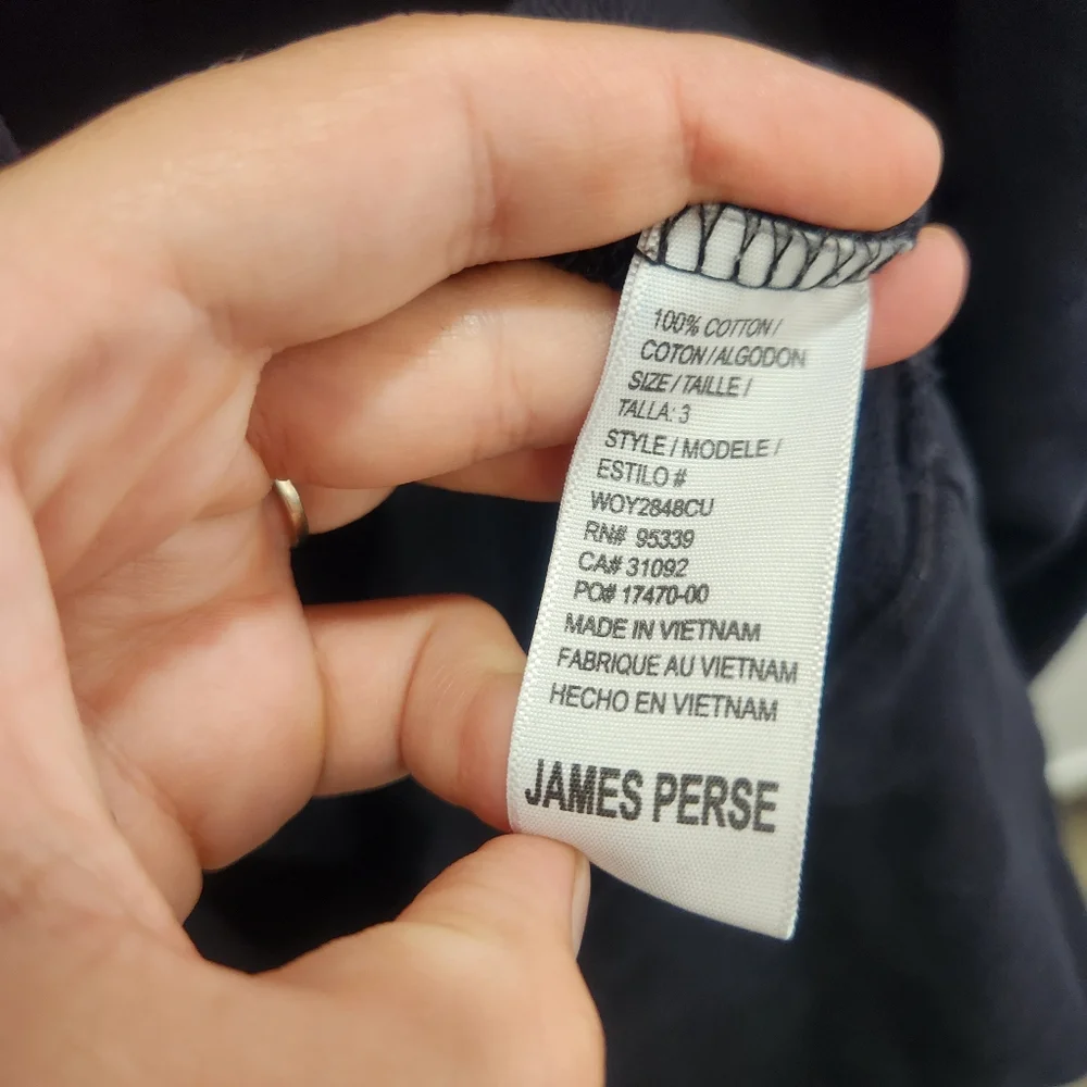 Standard James Perse Black Open Shawl Collar Sweater Jacket size 3